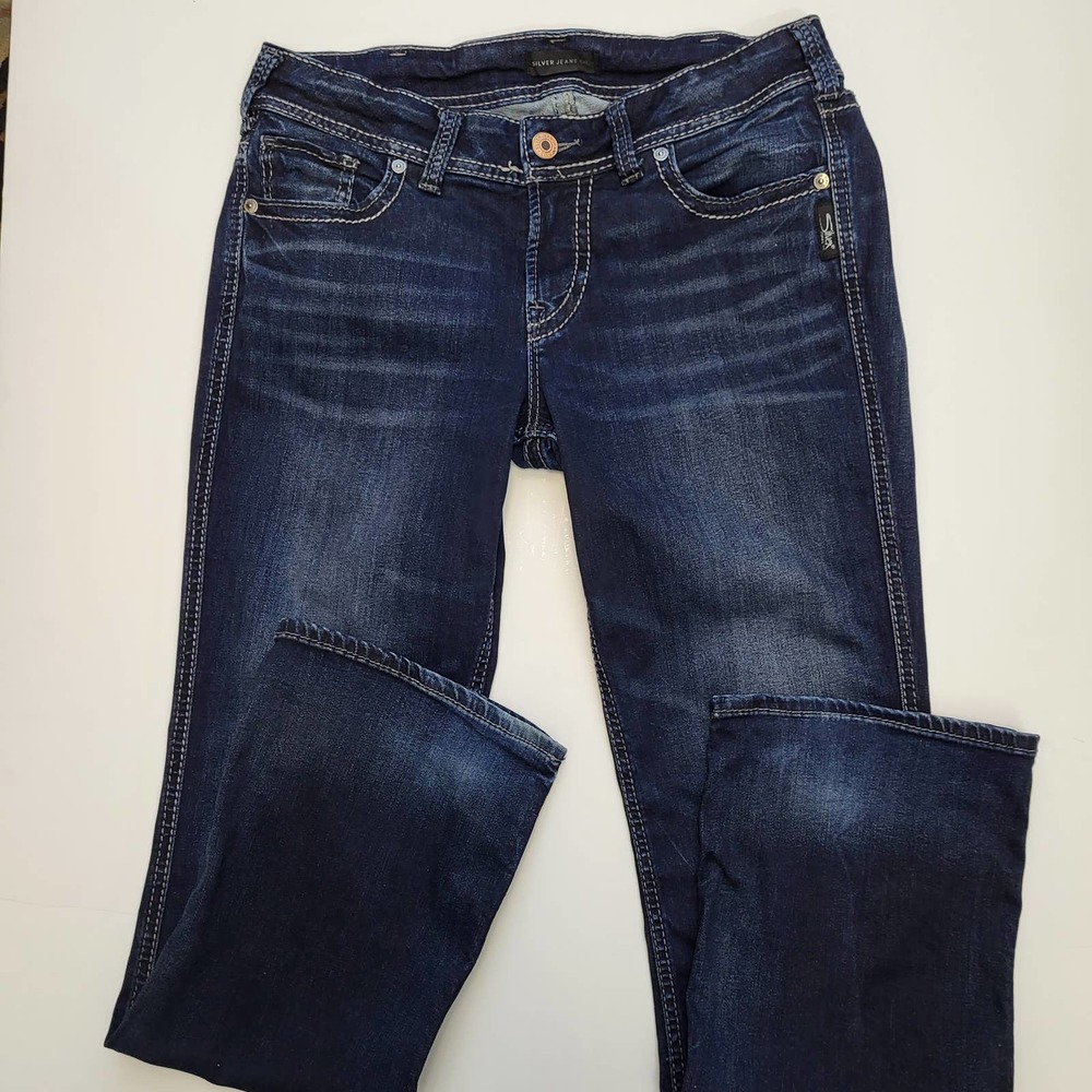 Silver Jeans Co Women's Suki Slim Bootcut 31/31 Curvy Midrise Blue Denim